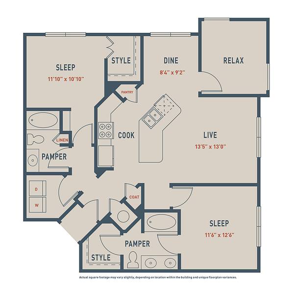 A 2D drawing of the B3M floorplan